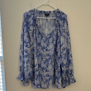Blue Flowy Women's blouse